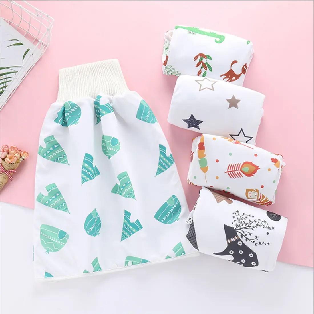 

Infant Children Diaper Skirt Washable Childrens Diaper Skirt Shorts 2 1 Waterproof and Absorbent Shorts Baby Diaper Skirt