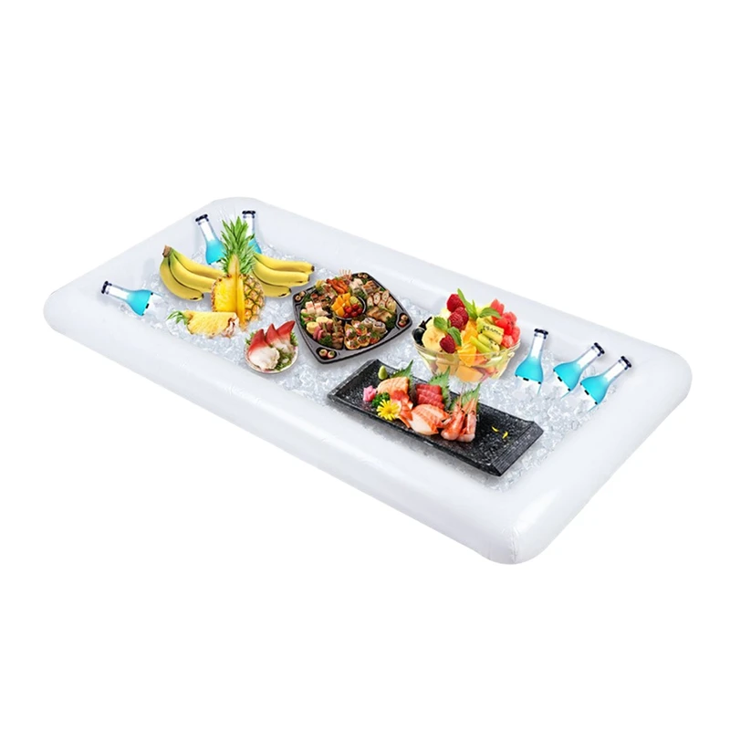 

1Pcs Inflatable Ice Bar Summer Pool Pvc Inflatable Water Bar,Salad Bar Party Inflatable Drink Stand Fruit Dish Multifunctional I