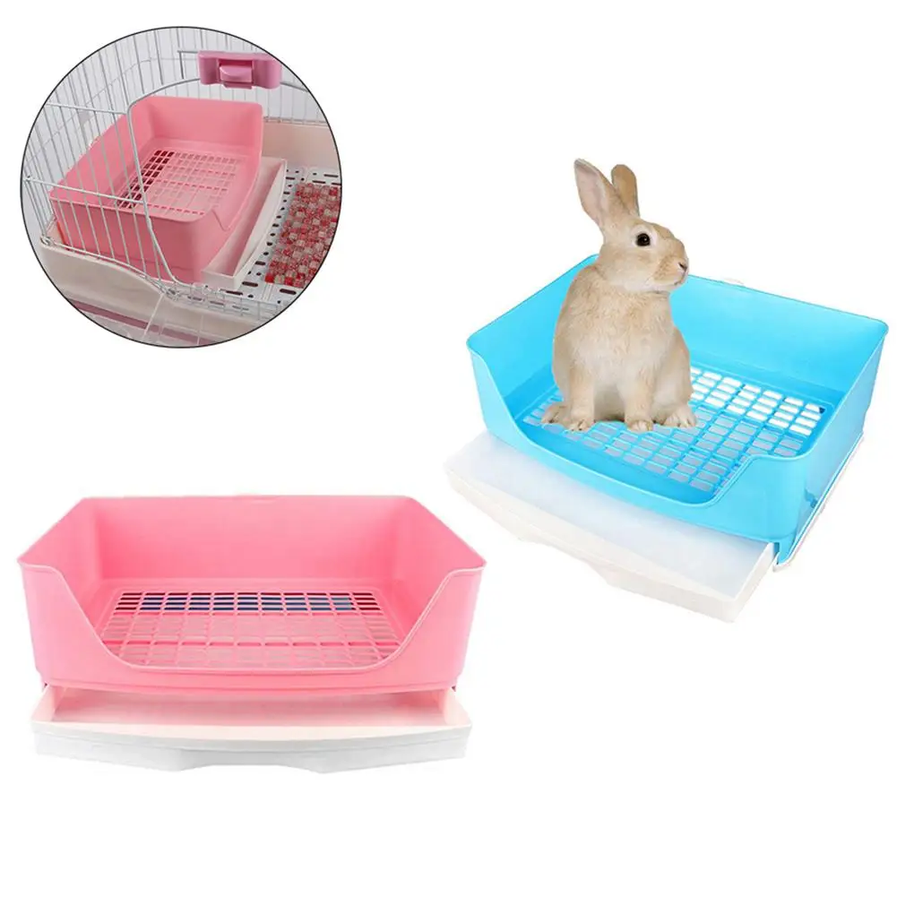 1PC Pet Rabbit Portable Drawer Toilet Litter Tray Pad Holder Training