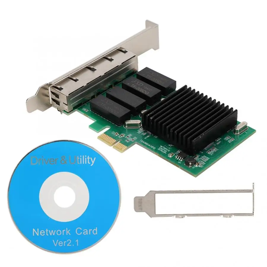 Для Intel 350 4-Порты и разъёмы 811 Gigabit PCI-E 1X сети Интерфейс карты NIC для настольного ПК