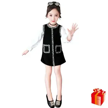 

Girl Long Sleeve Dress 2019 Spring and Autumn New Small Fragrance Beautiful Dress Lovely Baby Girl Dress Christmas Clothes 4-12Y