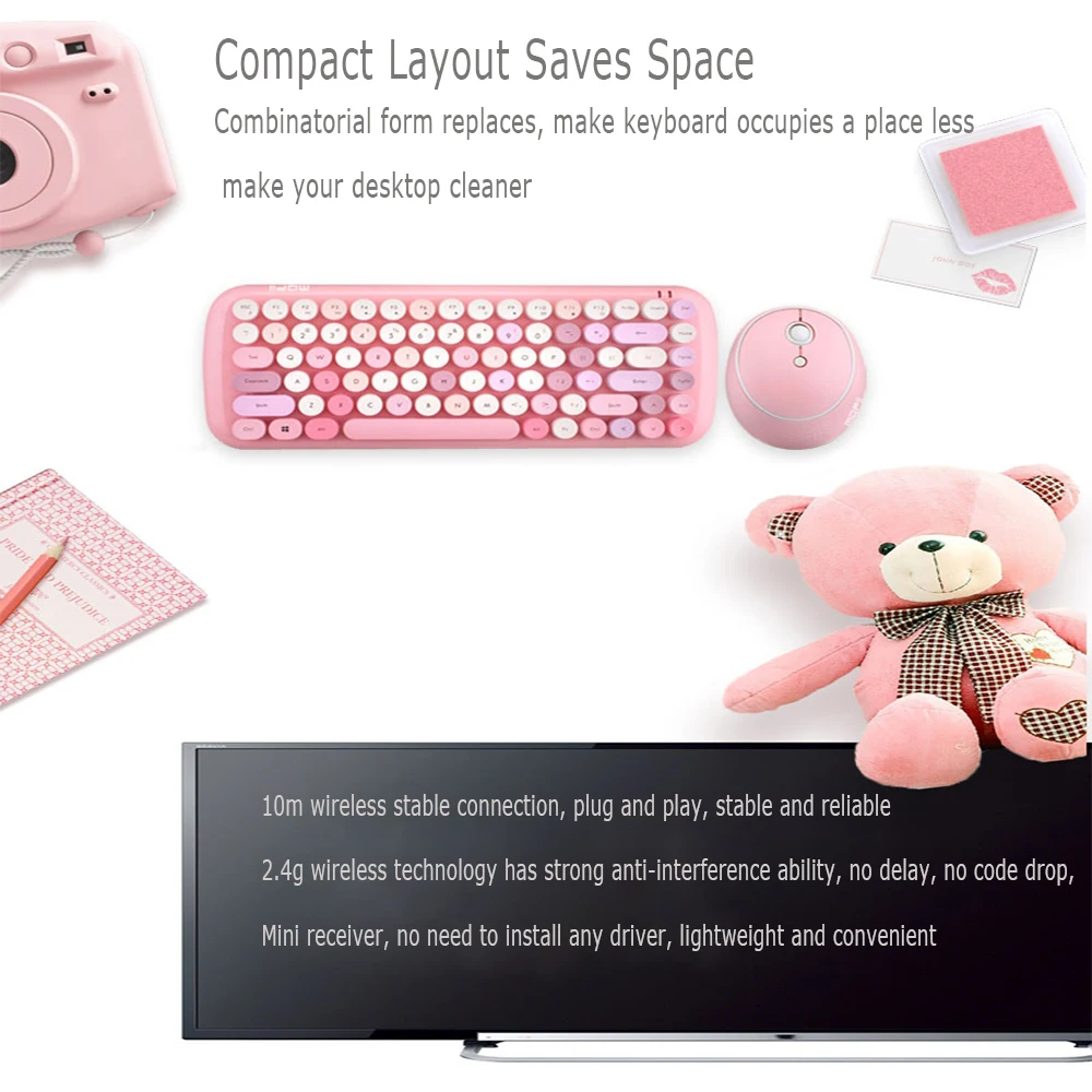 2.4g teclado sem fio mouse numérico teclado