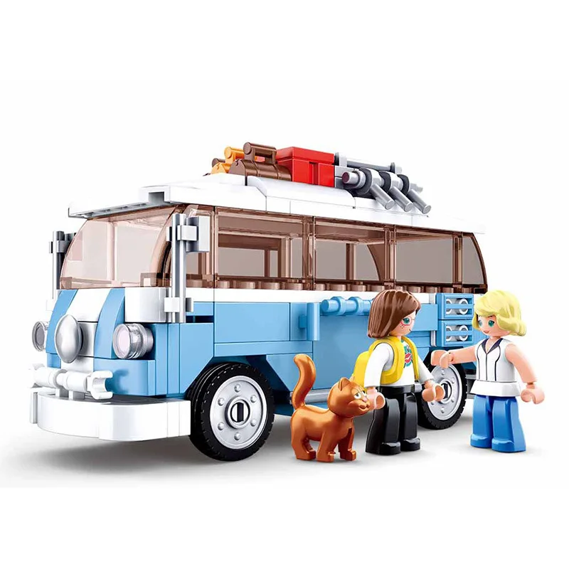 

Hot New Analog City Series School Bus Bus London Bus T1 Bread Car Legoed Assembling Building Blocks Kit DIY Education Gifts Toys