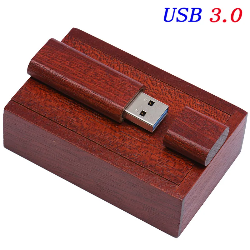 SHANDIAN Высокоскоростной USB 3,0 деревянный бамбуковый USB флеш-накопитель ручка драйвер деревянная Флешка 4 ГБ 8 ГБ 16 ГБ 32 ГБ USB креативный персональный логотип - Цвет: Rose wood with box