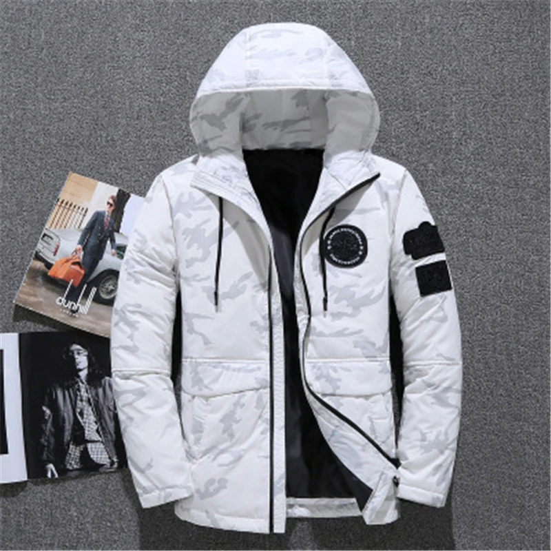 Модная однотонная мужская Куртка Harajuku повседневная одежда парка Hombre Roupas плюс размер Winterjas Heren базовые куртки зимняя молния смарт - Цвет: white