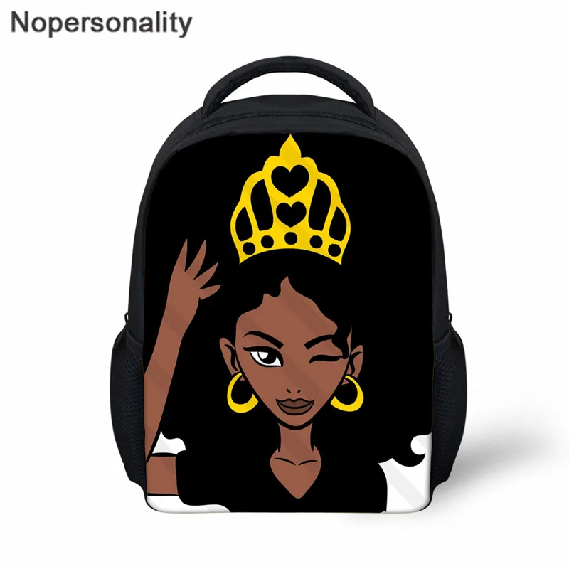 Школьные сумки Nopersonality Black queen, сумка для книг для малышей, милый Африканский рюкзак с принтом принцессы афро для начальной школы Mochilas - Цвет: Z5215F