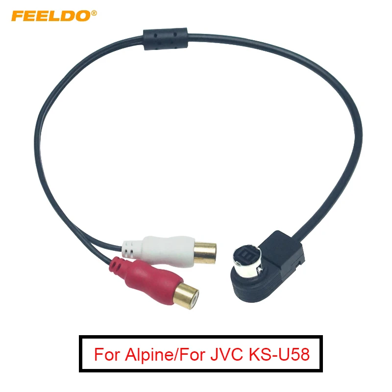 

FEELDO 1PC Car Audio Radio Aux-in 2RCA Cable AUX Adapter for Alpine KCA-121B JVC Ai-net Player 9887 105 117 9855 #FD6250