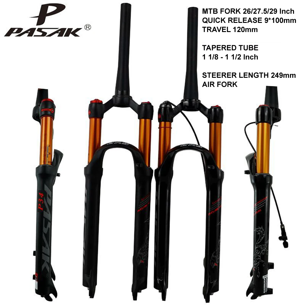 

Pasak MTB Suspension Air Resilience Fork Shock Absorber Oil Damping Tapered Conical Steerer 1 1/8 1 1/2 Bike Plug 26 27.5 29