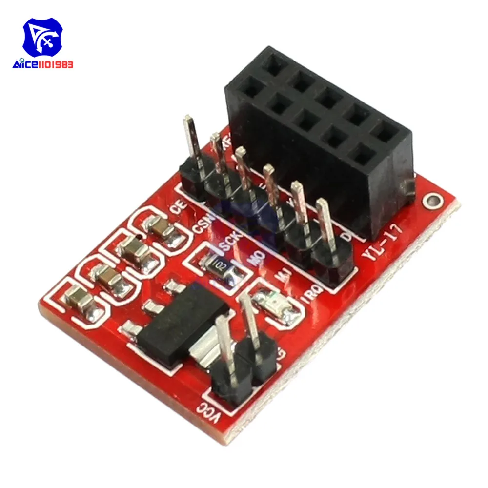 Плата адаптера для разъема diymore NRF24L01 24L01 10 контактов + модуль беспроводного