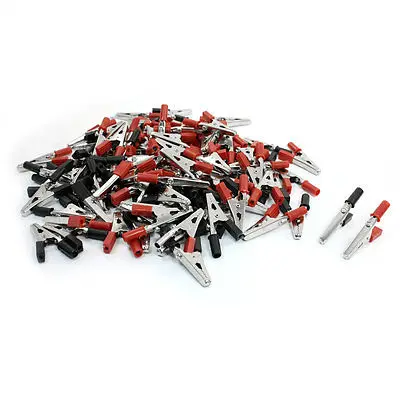 

50Pairs Plastic Handle Test Lead Battery Alligator Clips Clamps 2.1