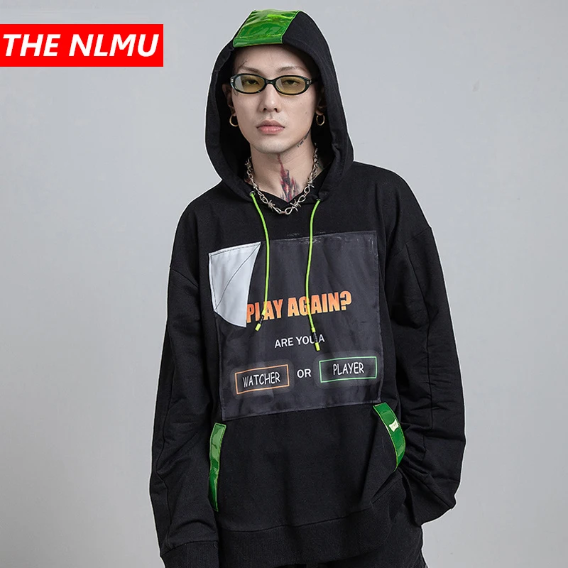 

Harajuku Patch Design Hoodies Men 2019 Autumn Hip Hop Casual Sweatshirts Fashion Streetwear Hoodie Black Tops Clothing WG428