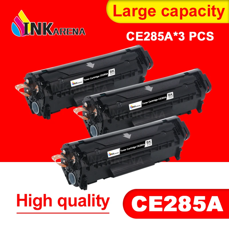 INKARENA 3PCS Black Toner Cartridge 285A Replacement For HP CE285A 85a P1102 P1102W laserjet pro M1130 M1132 M1134 M1212 mf 3010