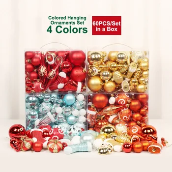 

60Pcs/Set Christmas Decorative Balls DIY Xmas Party Wedding Baubles Hanging Ornament Xmas Balls for Home Christmas Decoration