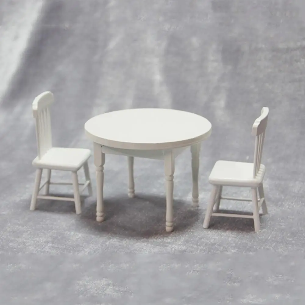 1/12 Dollhouse Furniture Dining Room Set White Modern Concise Style 6pcs WD028A 