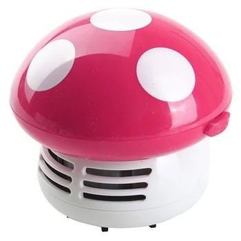 

Mini Mushroom Dust Remover Hand Held ABS Corner Cute Sweeping Table Battery Operated Keyboard Vacuum Cleaner