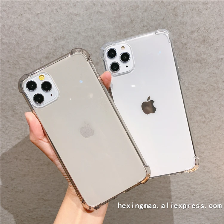 Серый прозрачный противоударный Ультратонкий чехол для телефона для iphone 11promax XR XSMAX чехол для iphone X 6S 7 8 Plus задняя крышка прозрачный чехол s