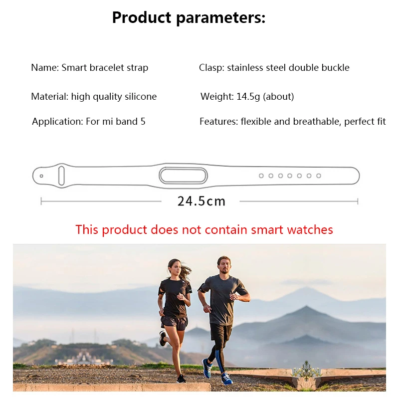 Смарт браслет для Xiaomi MiBand 5 ремешок Спортивные Силиконовые часы наручные Mi Band Correa