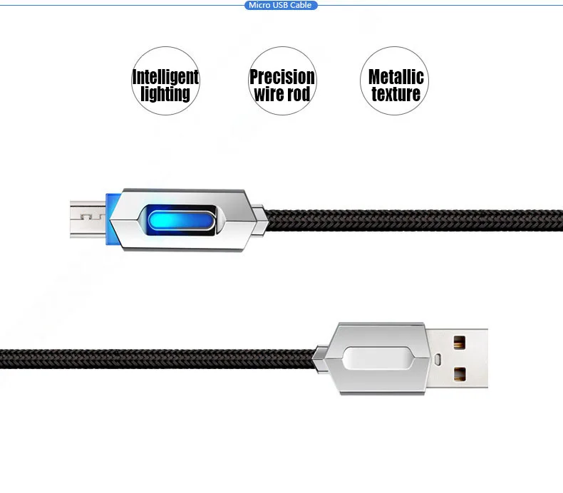Micro USB кабель 2A нейлон Быстрая зарядка люминесцентный USB кабель для передачи данных для планшета Android мобильный телефон usb зарядный шнур