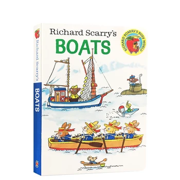 

Classroom English Montesori Educational Gift for Kids Richard Scarry's Boats Children's English Reading of Children's Board Book