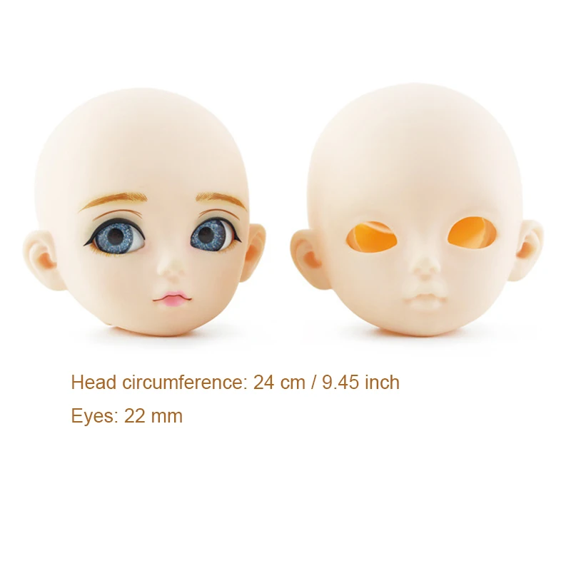 Шарнирная кукла 60 см 1/3 BJD телесная боди эльф макияж аксессуары голубые/черные