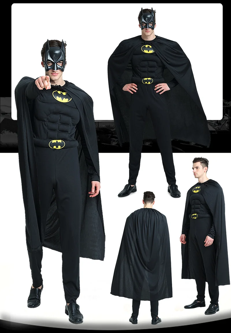 Superman Spiderman Batman со сформированными грудными мышцами Для мужчин маскарадный костюм для взрослых, костюм