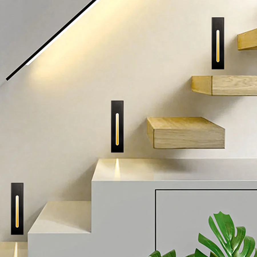 Staircase LED Corner Hall Lamp Waterproof Footlight Recessed In Decking Wall 