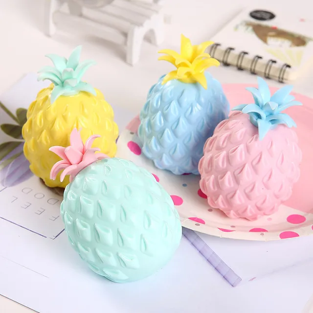 Cheap Flour Pineapple Relief Stress Balls Fidget Toys Squeeze Fruit Anti Stress Decompression for Kids Antistress Children 3