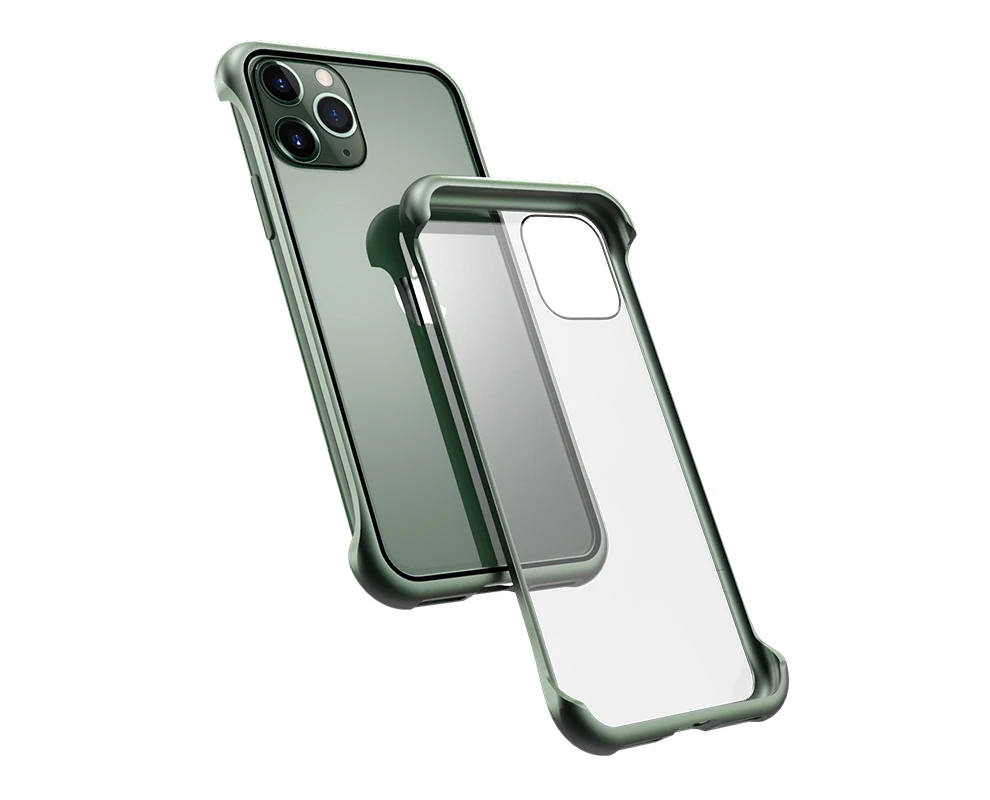 Ультра тонкий противоударный чехол для телефона для Apple iPhone 11/Pro/Max Роскошный Алюминиевый металлический и устойчивый к царапинам 9H чехол из закаленного стекла
