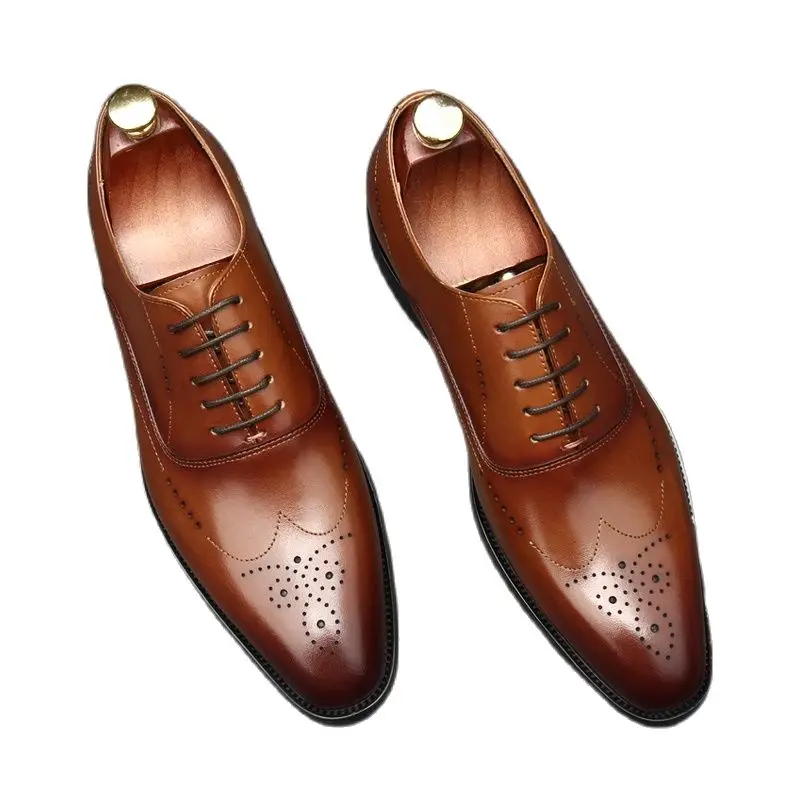 Oxford Hombre con zapatos de cuero, cordones, piel de vaca