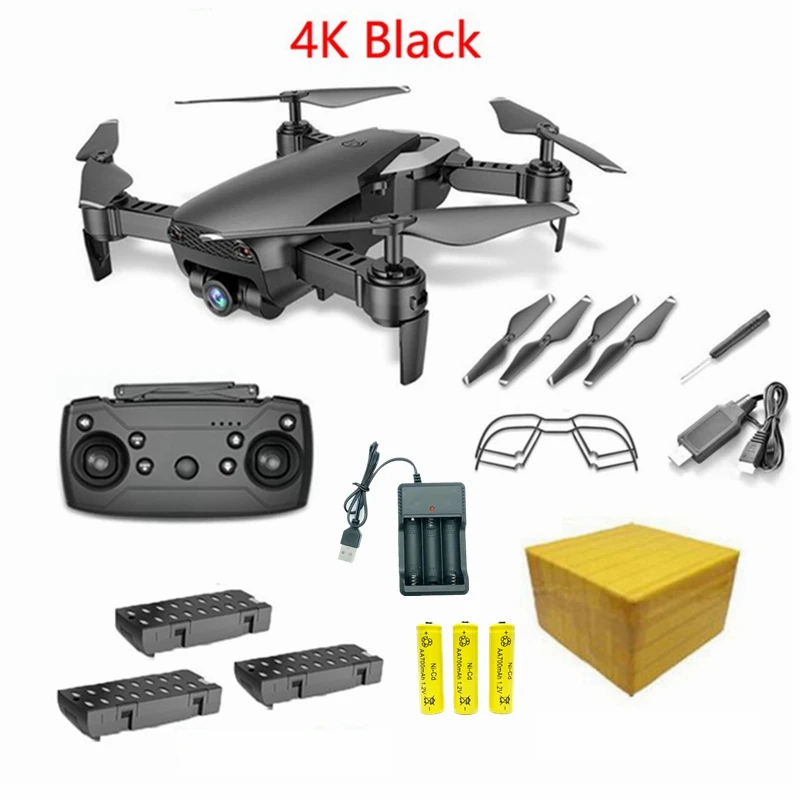4K Black 3B FB Дрон SSTI-VSG M69 FPV 4K с широкоугольной WiFi камерой 1080P HD складной Радиоуправляемый мини-Квадрокоптер Вертолет VS VISUO XS809HW E58 - Цвет: 4K Black 3B FB