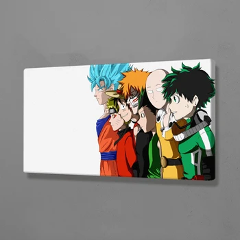 

Goku naruto luffy ichigo Izuku gon Anime protagonist Poster Canvas Wall Art Decoration prints Dorm Home bedroom decor Painting