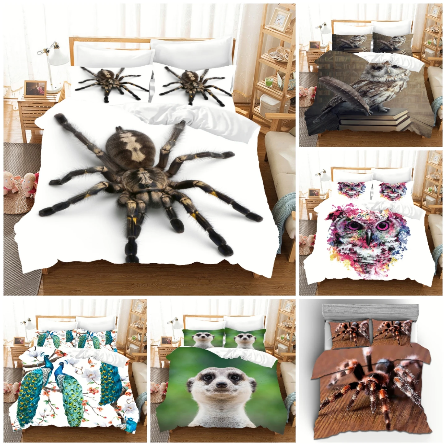

Комплект постельного белья для мальчиков и девочек, с принтом пауков
