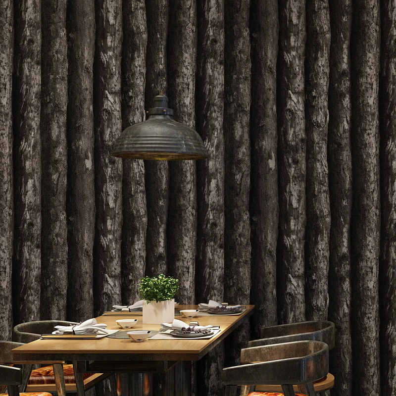 Chinese Vintage Wood Wallpapers Home Decor 3D Wall Murals Waterproof Tree Paper Roll for Background Walls Covering | Обустройство