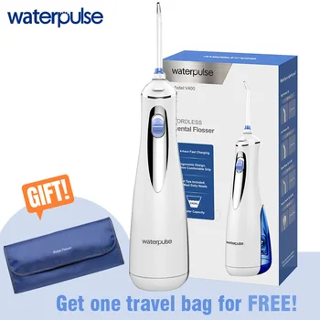 

Waterpulse V400 With Free Bag Portable Oral Dental Irrigator Cordless 240ml Water Dental Flosser Electric Irrigation With 4 Tips