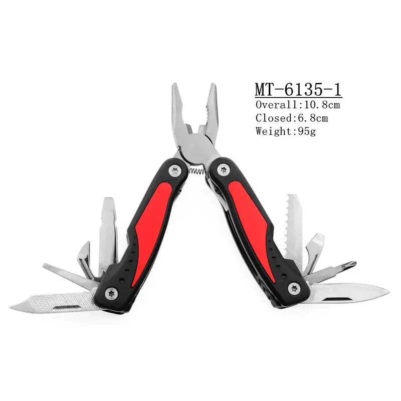 MT6135-Red Многофункциональные мини-плоскогубцы, резак для кабеля, портативные складные ножи, карманный инструмент, плоскогубцы для зачистки проводов, обжимной многофункциональный нож - Цвет: MT6135-Red