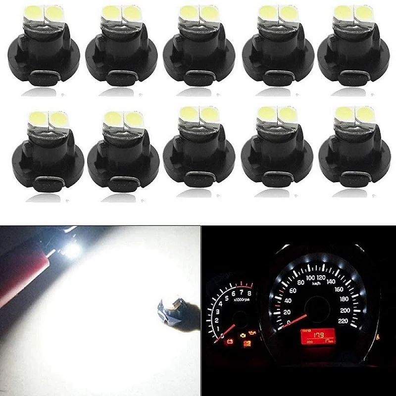 

10PCS T4.2 2SMD 1210 3528 Car LED Dashboard Meter Panel Light Bulb White Red Green Yellow Pink Ice Blue 12V