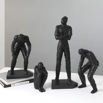 

Europe Modern Creativity Resin Figure Abstract Mosaic Texture Statue Resin Ornaments Home Decor Desktop Accessories Craft Gift