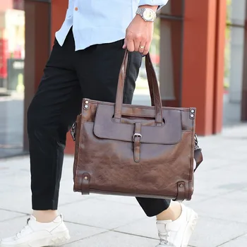

Men's business bag men's bag 2020 spring and autumn new men's leisure business shoulder bag large capacity handbag