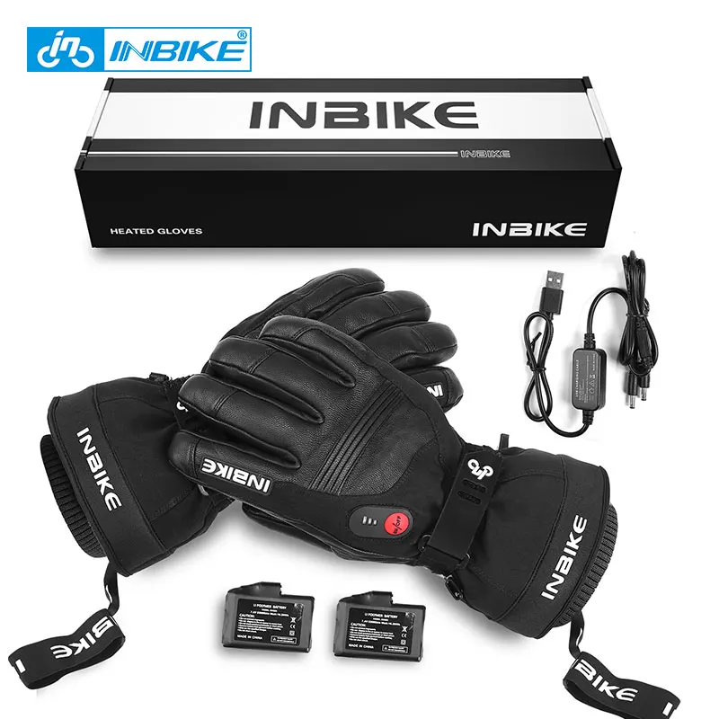 Перчатки INBIKE мужские зимние с электроподогревом спортивные водонепроницаемые