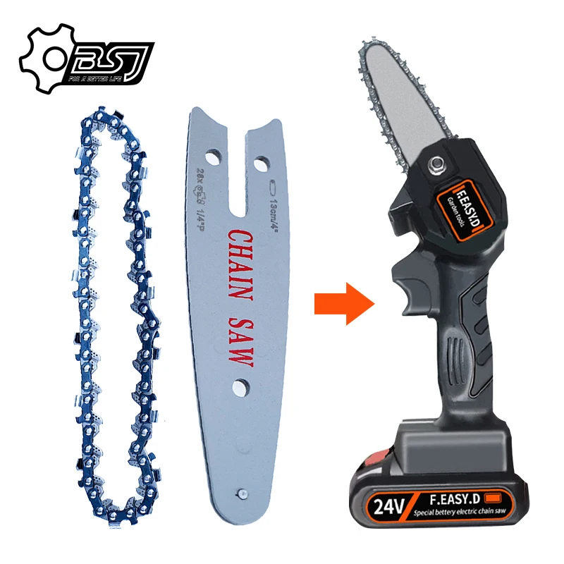 

4-inch chainsaw blade and guide for 24V Lithium Battery Portable Electric Pruning Saw Rechargeable Electric Saws Woodworking