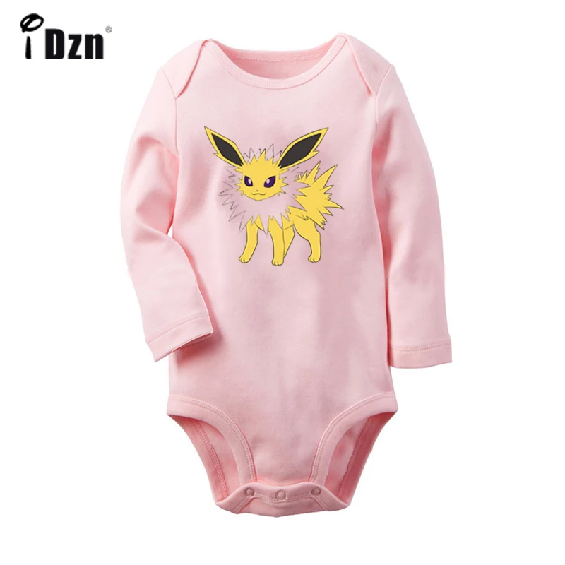 Костюм для новорожденных с рисунком из мультфильма «Pokemon Flareon Glaceon Jolteon», Leafeon Sylveon, боди с длинными рукавами для малышей, комбинезон, хлопковая одежда, подарок