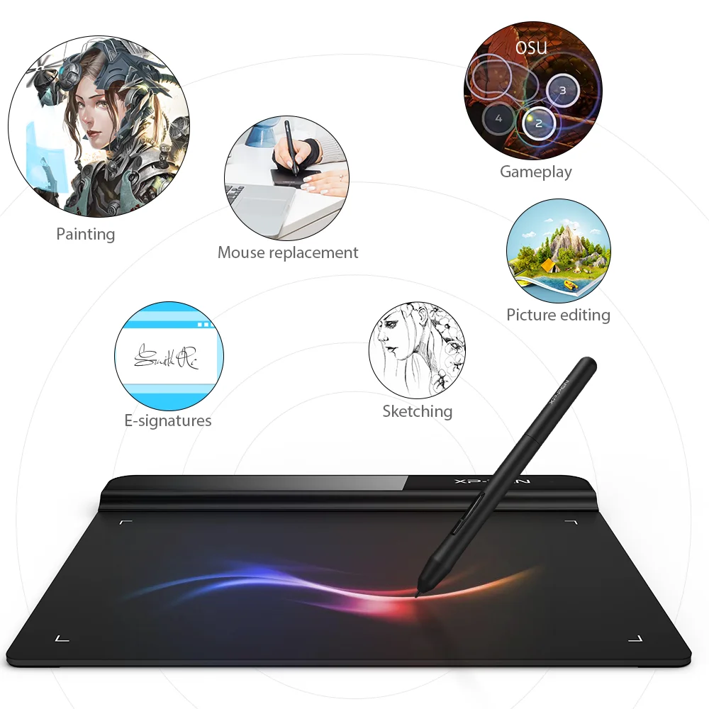 Huion h430p comprimidos digitais micro assinatura usb gráficos desenho  caneta tablet osu jogo bateria-livre tablet mesa digitalizadora - AliExpress