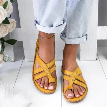 

Women Clip Toe Slipper Flats Summer Thong Ladies Fashion Slides Female Comfortable Soft Casual Sewing Plus Size Beach Shoes 2020