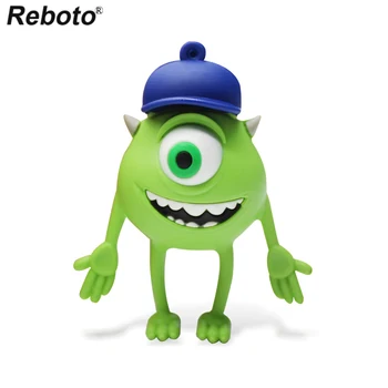 

Cute Cartoon Memory Stick Big Smile Green Monster Pendrive cel usb flash Pen Drive 32GB USB Flash USB Stick for Children's Gift