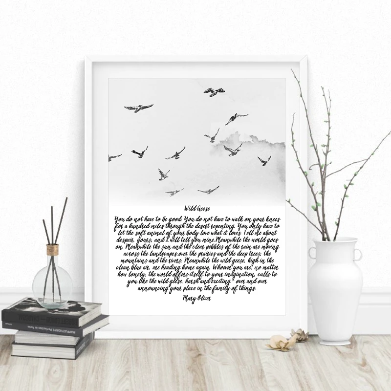 Mary Oliver Poem Wild Geese Print