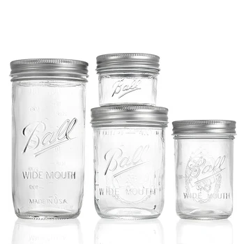 GF Mason Jars with Airtight Lids Glass Sugar Container for Canning Preserving Meal Prep Jam Jelly Kitchen Storage Containers 6