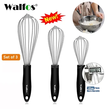 

WALFOS Stainless Steel Wire Whisk Manual Egg Beater Blender Milk Cream Butter Beater Kitchen Baking Cooking Utensils Accessiores