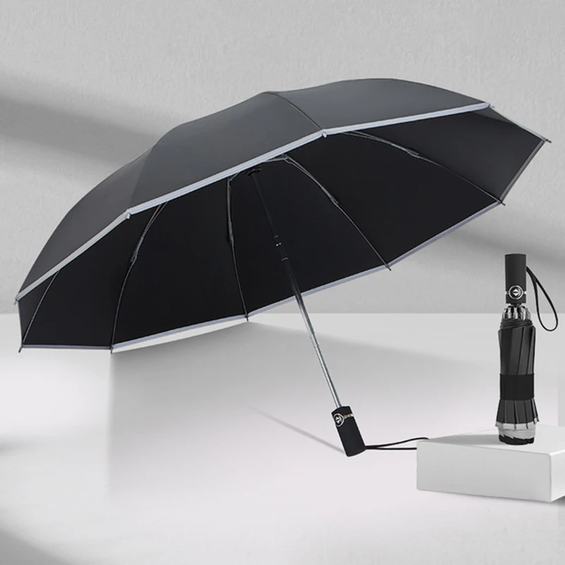 Женский деловой зонт автоматический Солнечный зонт светоотражающий Зонт мужской складной автомобильный Зонт мужской большой Paraguas дождевик