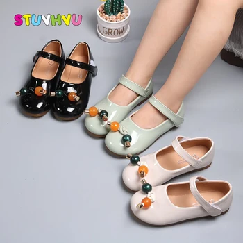 

Toddler Girls Shoes Leather Princess Shoes for Children Spring and Autumn New Fashion Soft Bottom Slip Casual Kids Shoes Black