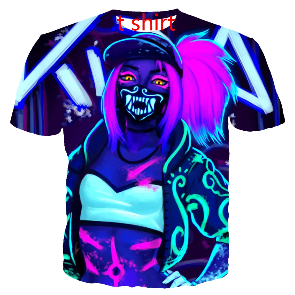 Модная неоновая футболка Legue of Legends Kda Akali/Толстовка/толстовка с 3D принтом